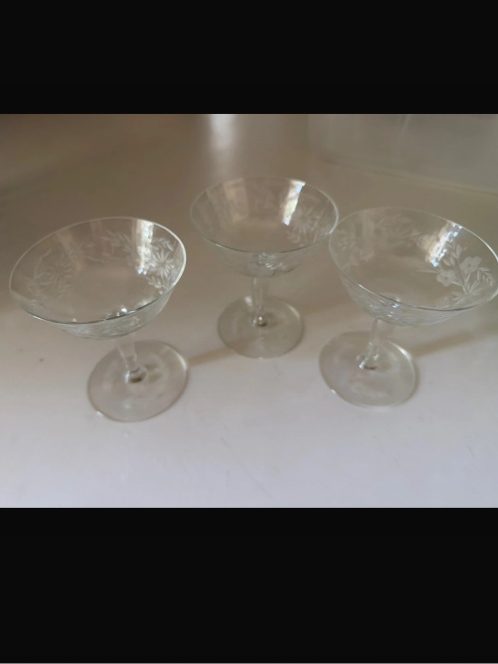 Vintage Etched Crystal Set - 3